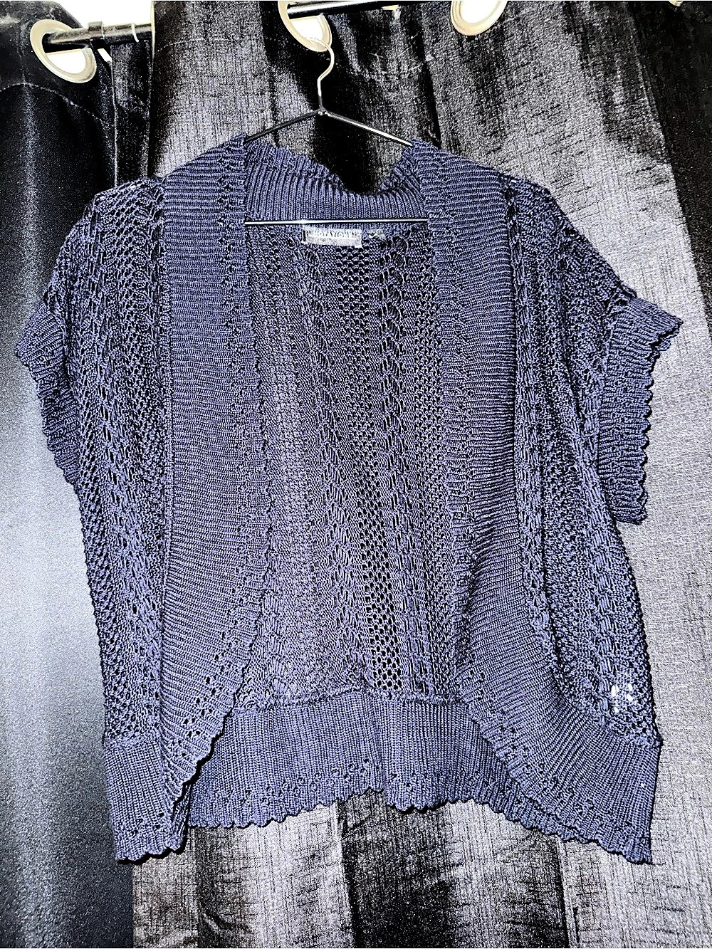 Navy blue Knit Open Front cardigan